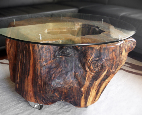 Holzdesign - Holzstamm als Wohnzimmer-Tisch